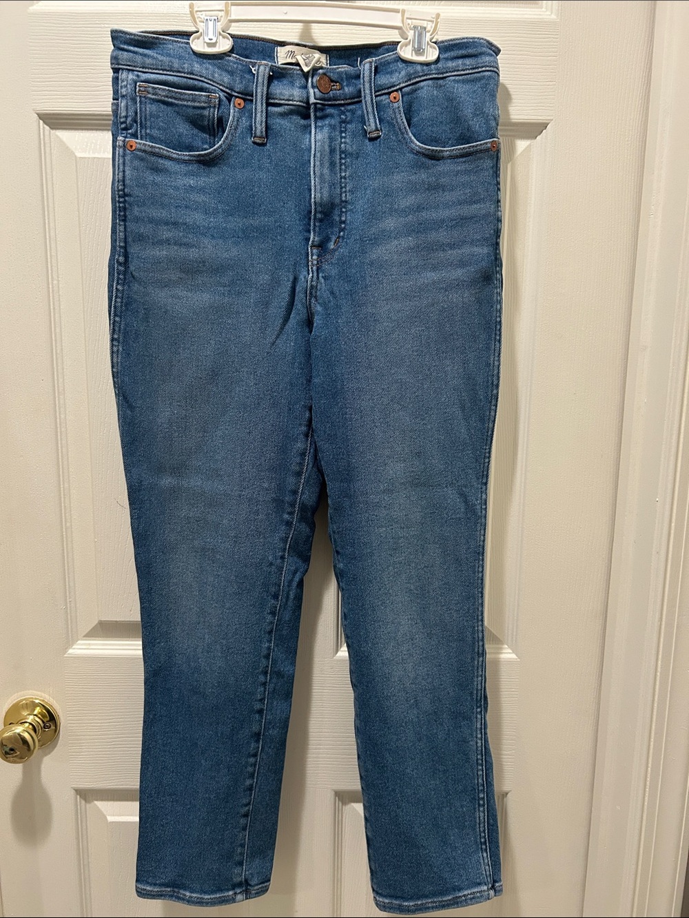 Madewell High Rise Light Wash Straight-Leg Jeans